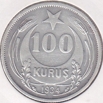 1934 YILI 100 KURUŞ GÜMÜŞ