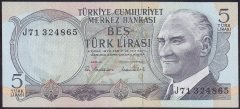 6.EMİSYON 2.TERTİP 5 LİRA J71 324865 ÇİLALTI ÇİL