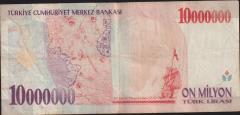 7.Emisyon 10 000 000 Lira C25 711630 Çok Temiz