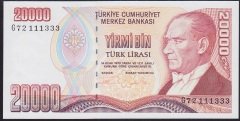 7.EMİSYON 2.TERTİP 20000 LİRA G72 111333 ÇİLALTI ÇİL