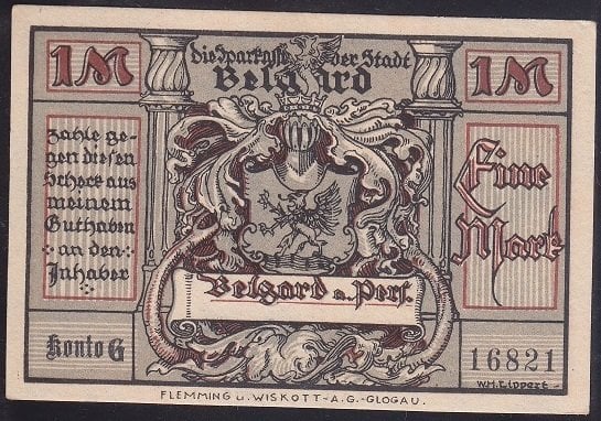 ALMANYA  1 MARK NOTGELD 1921 ÇİL