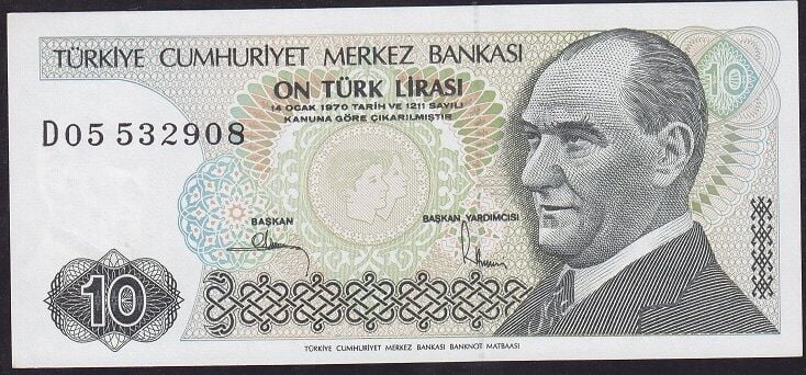 7.Emisyon 2.Tertip 10 Lira D05 532908 Çil