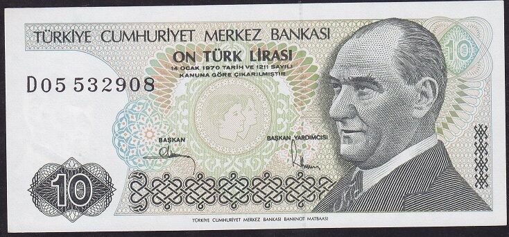 7.Emisyon 2.Tertip 10 Lira D05 532908 Çil