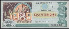 1988 31 Aralık Çeyrek Bilet - R Serisi