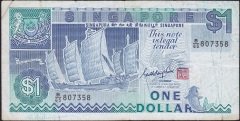 Singapur 1 Dolar 1987 Çok Temiz Pick 18a