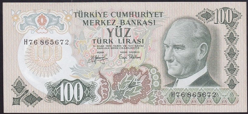 6.EMİSYON 2.TERTİP 100 LİRA H76 865672 ÇİLALTI ÇİL