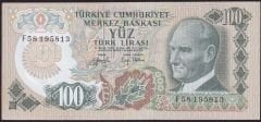 6.Emisyon 2.Tertip 100 Lira F58 195813 Çok Çok Temiz+
