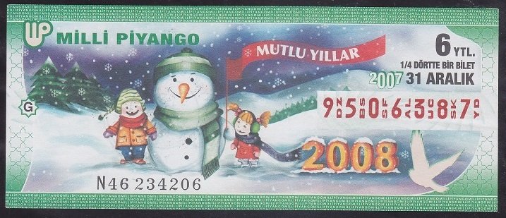 2007 31 ARALIK ÇEYREK BİLET G SERİSİ