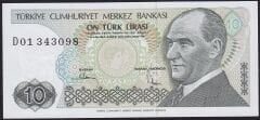 7.Emisyon 2.Tertip 10 Lira D01 343098 Çil