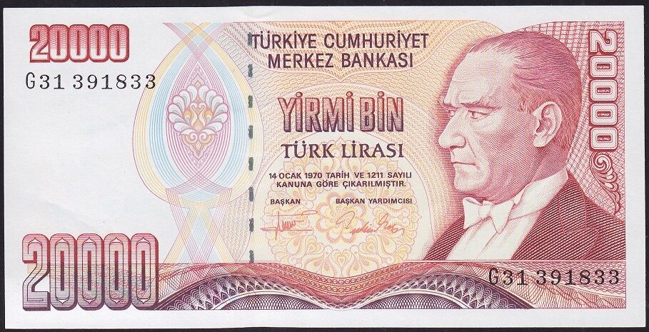 7.Emisyon 2.Tertip 20000 Lira G31 391833 Çilaltı Çil