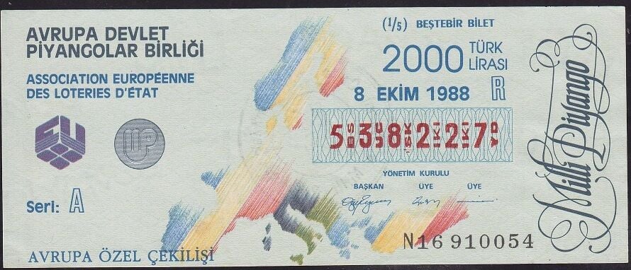 1988 8 Ekim Beşte Bir Bilet - R Serisi