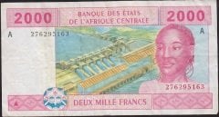 Central African States 2000 Frank 2002 Çok Temiz  (A) Pick 408A Gabon