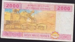 Central African States 2000 Frank 2002 Çok Temiz  (A) Pick 408A Gabon