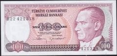 7.Emisyon 1.Tertip 100 Lira B22 421318 Çil