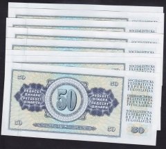 YUGOSLAVYA 50 DİNAR 1968 ÇİLALTI ÇİL - 10 ADET SERİ TAKİPLİ