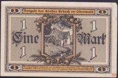 ALMANYA  1 MARK NOTGELD  1919 ÇİLALTI ÇİL