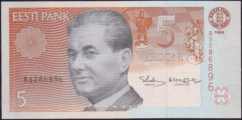 Estonya 5 Krooni 1994 Çil Pick 76
