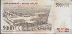 7.Emisyon 5 000 000 Lira D19 708413 Çok Temiz+