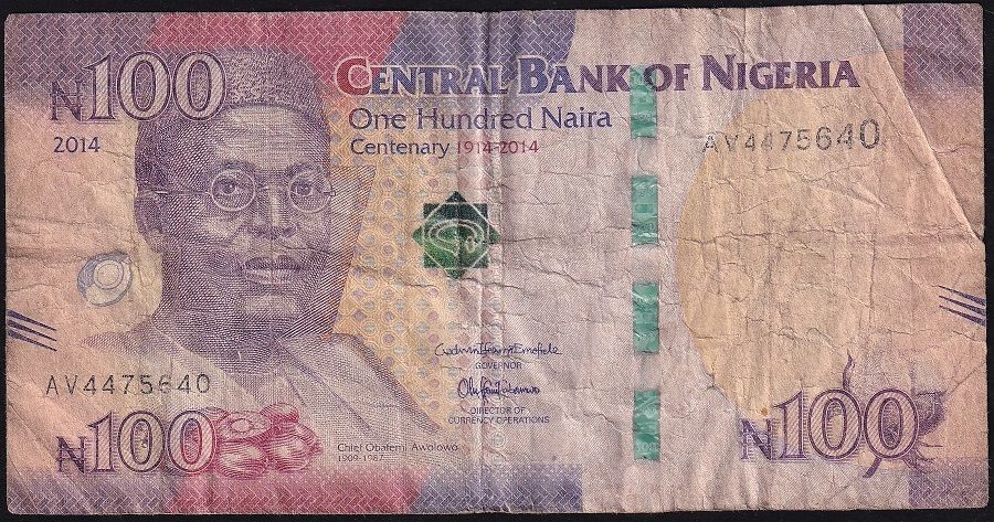 Nijerya 100 Naira 2014 Temiz