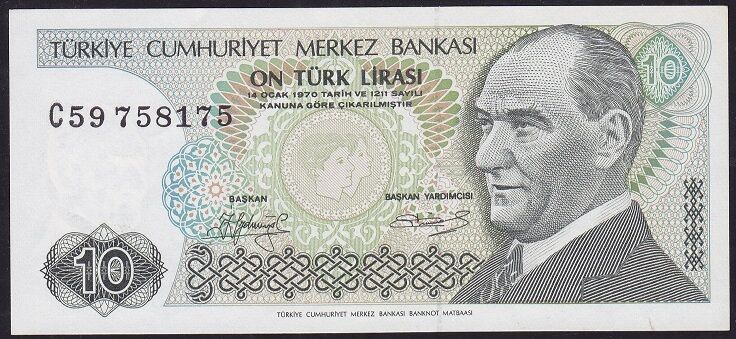 7.Emisyon 1.Tertip 10 Lira C59 758175 Çilaltı Çil