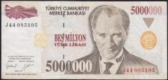 7.Emisyon 5 000 000 Lira J44 985105 Çok Temiz