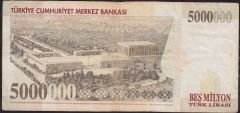7.Emisyon 5 000 000 Lira D18 186749 Çok Temiz
