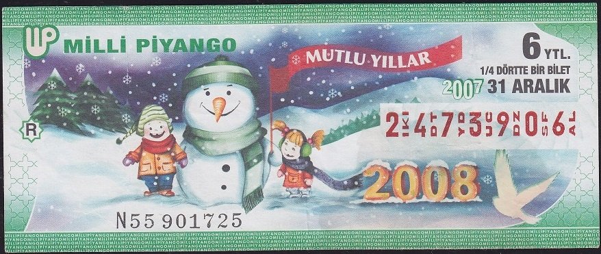 2007 31 Aralık Çeyrek Bilet - R Serisi