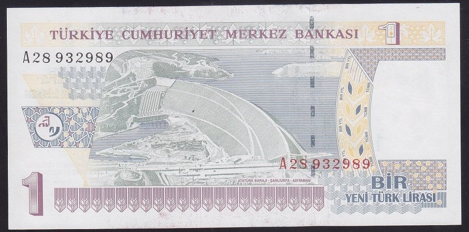 8.Emisyon 1 YTL A28 932989 Çilaltı Çil