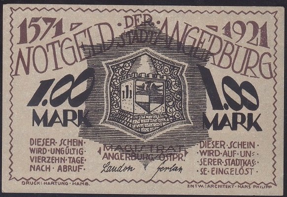 ALMANYA  1.00 MARK NOTGELD  1921 ÇİL