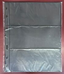 Bener Koleksiyon Kağıt Para Föyü ( Sayfası ) 3 Bölmeli - 1 Paket Siyah ( 5 Adet Föy ) Optima Boy