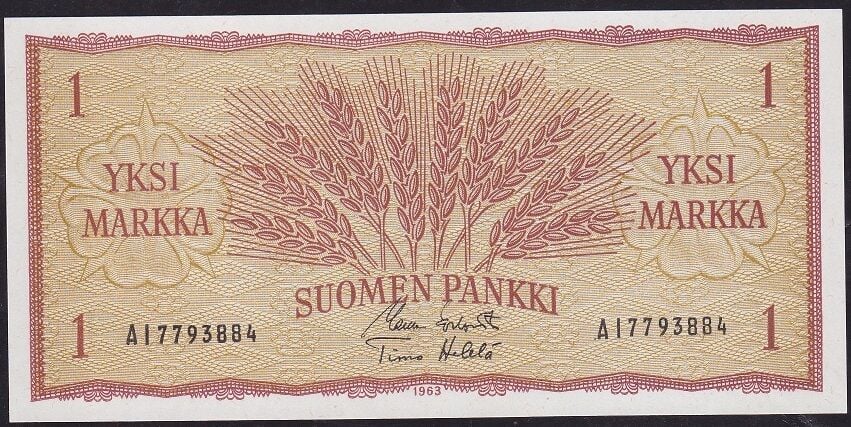 Finlandiya 1 Markka 1963 Çil Pick 98
