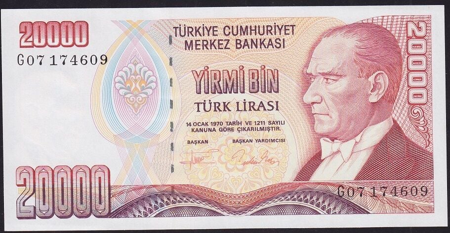 7.Emisyon 2.Tertip 20000 Lira G07 174609 Çil