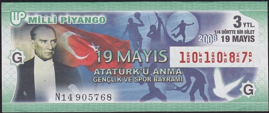 2008 19 Mayıs Çeyrek Bilet - G Serisi