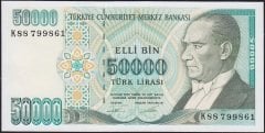 7.Emisyon 2.Tertip 50000 Lira K88 799861 Çilaltı Çil