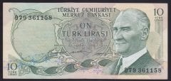 6.EMİSYON 1.TERTİP 10 LİRA D79 361158 ÇOK ÇOK TEMİZ +