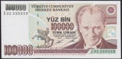 7.EMİSYON 2.TERTİP 100000 LİRA E32 335333 ÇİL