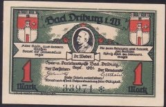 ALMANYA  1 MARK NOTGELD  1921 ÇİL