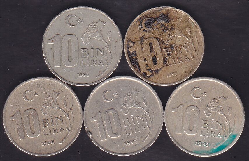 1994-95-96-97-98 Yılı 10 Bin Lira