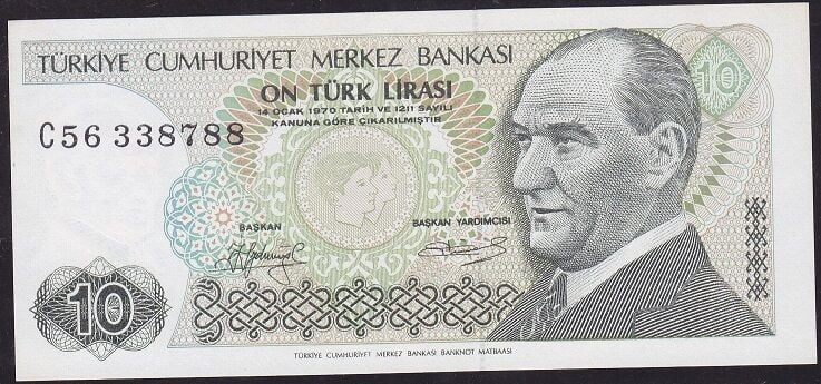 7.Emisyon 1.Tertip 10 Lira C56 338788 Çil