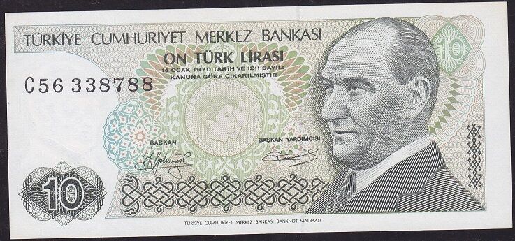 7.Emisyon 1.Tertip 10 Lira C56 338788 Çil
