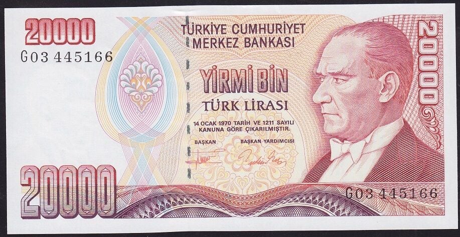 7.Emisyon 2.Tertip 20000 Lira G03 445166 Çilaltı Çil