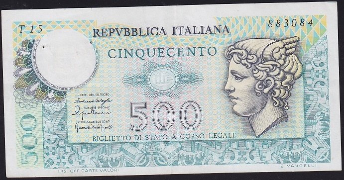 İtalya 500 Lire 1976 Çok Temiz+ Pick 95