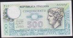 İtalya 500 Lire 1976 Çok Temiz+ Pick 95