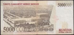 7.Emisyon 5 000 000 Lira D15 521015 Çok Temiz