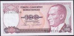 7.Emisyon 1.Tertip 100 Lira B35 873508 Çil