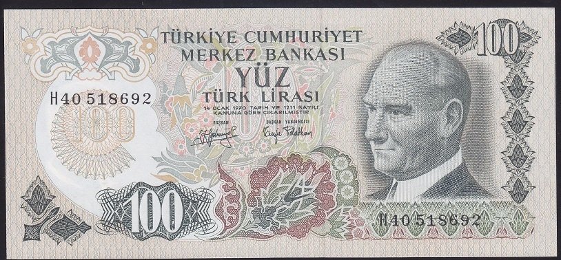 6.EMİSYON 2.TERTİP 100 LİRA H40 518692 ÇİLALTI ÇİL
