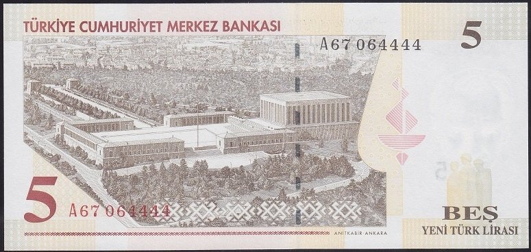 8.EMİSYON 5 YTL A67 064444 ÇİL