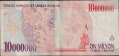 7.Emisyon 10 000 000 Lira C19 706007 Çok Temiz+