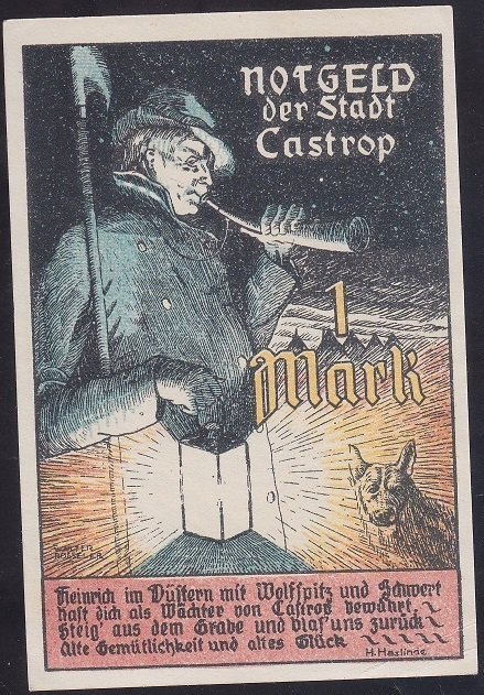 ALMANYA  1 MARK NOTGELD  1922 ÇİLALTI ÇİL