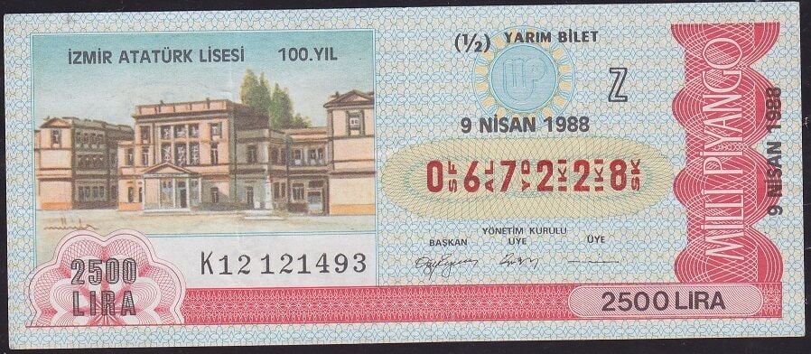 1988 9 Nisan Yarım Bilet - Z Serisi